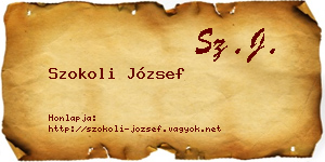 Szokoli József névjegykártya