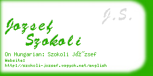 jozsef szokoli business card